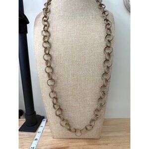 Betsey Johnson Gold-Tone 36" Heavy Double-Ring Chain Link Necklace